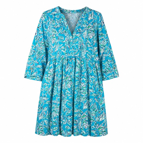 Lilly Pulitzer Dresses & Skirts - Lilly Pulitzer Tropical Cotton Jersey Dress Large Resortwear vacation coastal